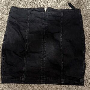 Free People Black Denim Skirt